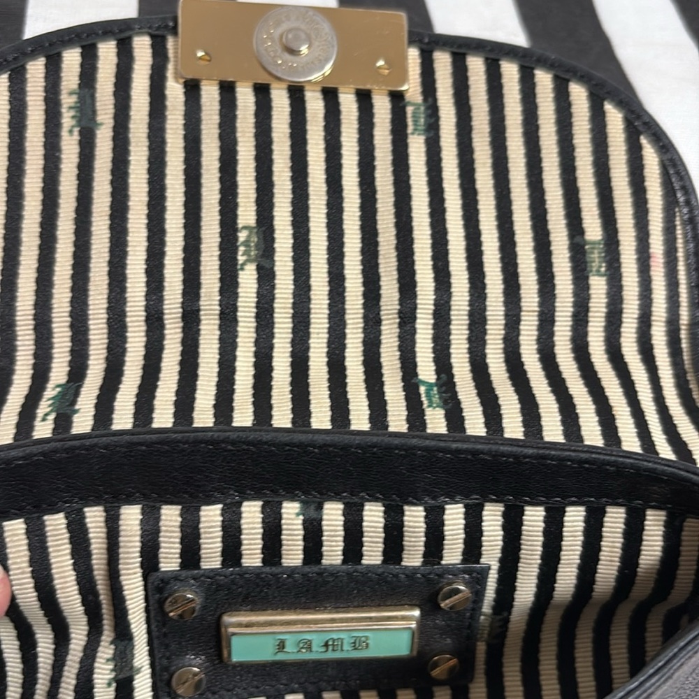 L.A.M.B. Gwen Stefani Black Leather Vintage Clutch - Picture 10 of 10